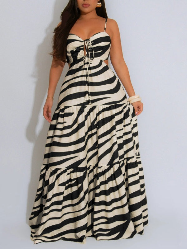 Indiebeautie – Bedrucktes Camisole-Kleid mit Rüschen