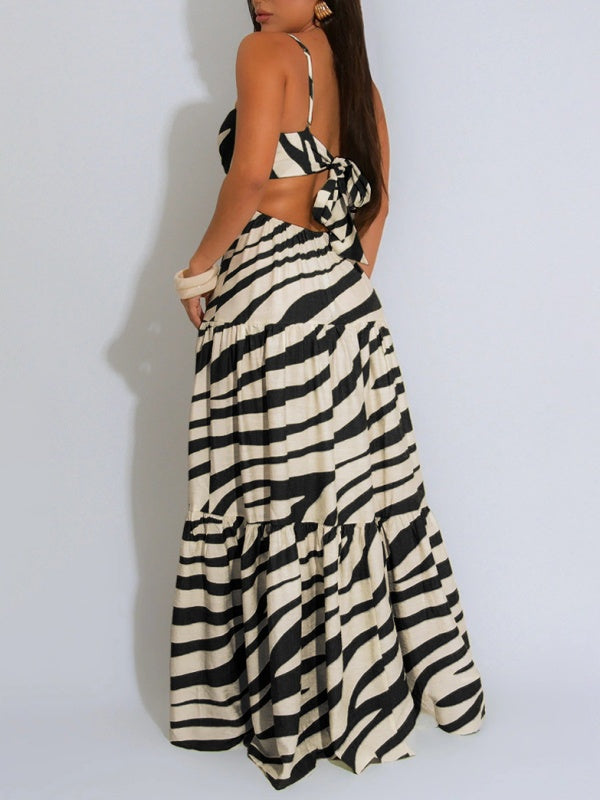 Indiebeautie – Bedrucktes Camisole-Kleid mit Rüschen