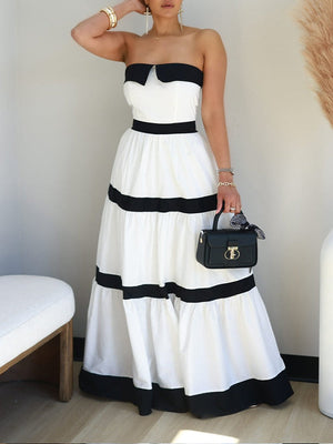 Two-Tone Strapless Dress