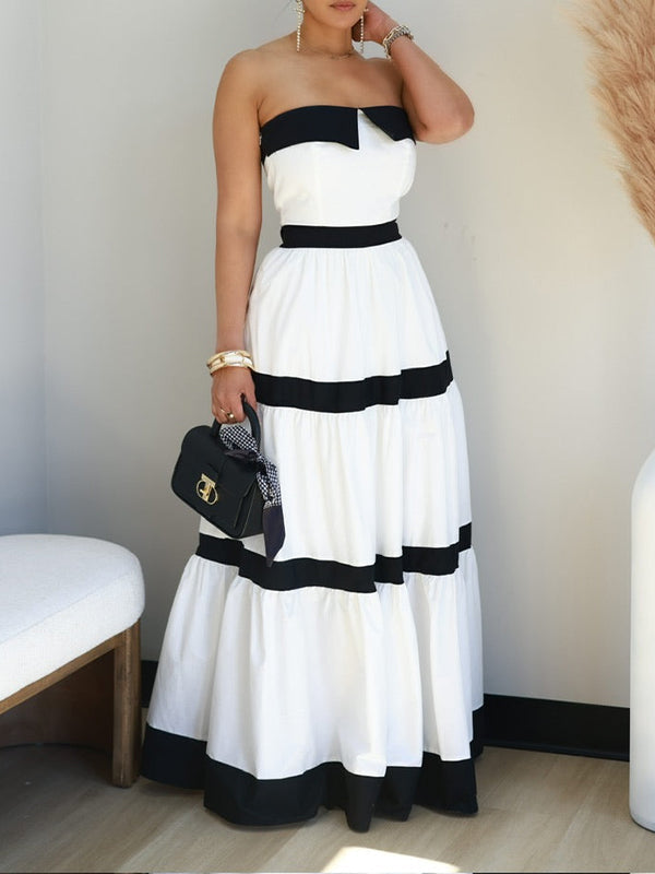 Two-Tone Strapless Dress