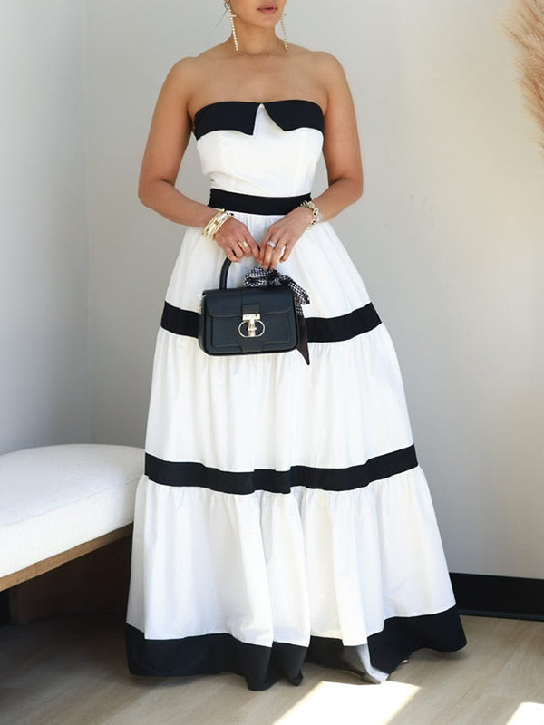 Two-Tone Strapless Dress