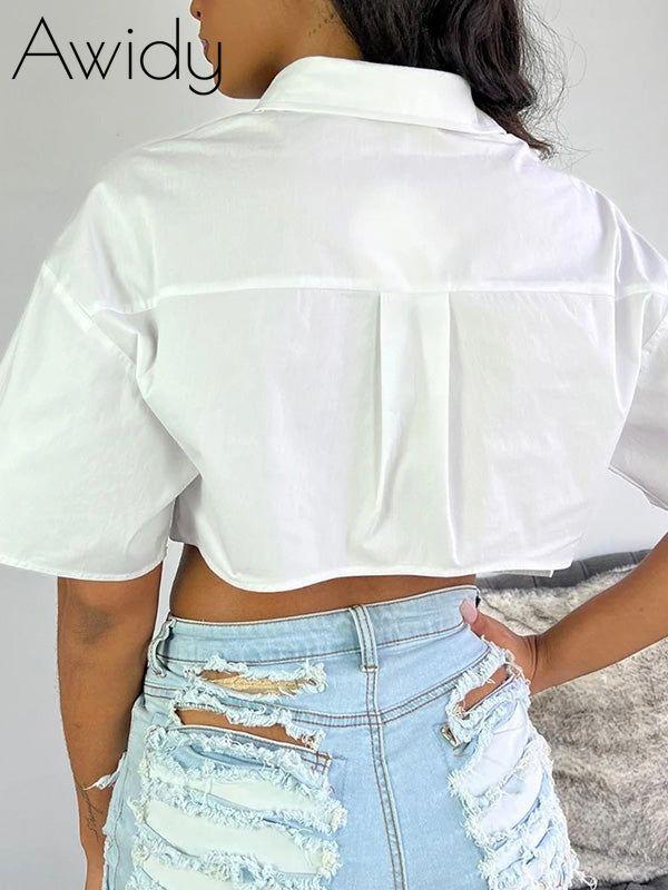 Solid Cropped Shirt