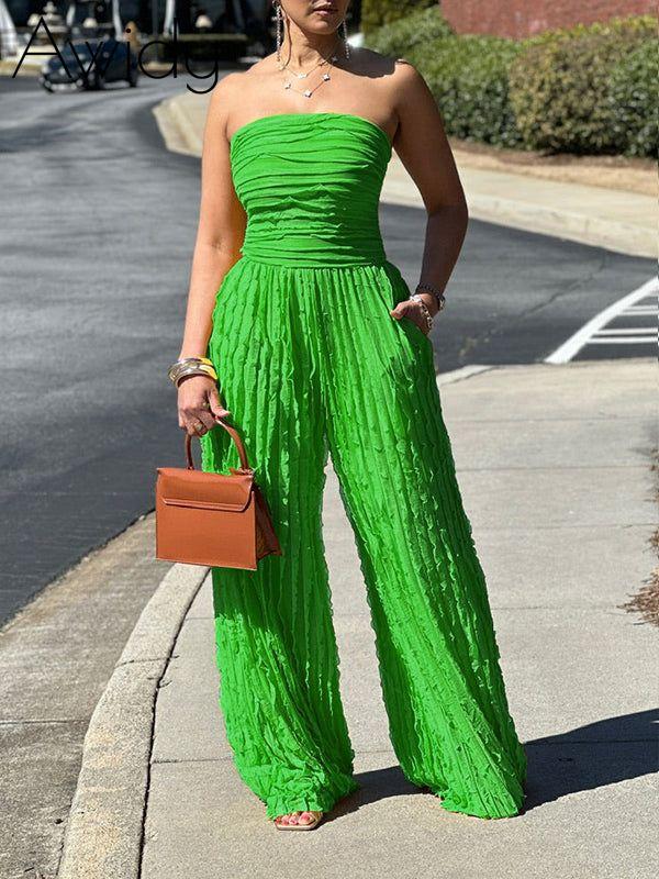 Ruched Strapless Jumpsuit