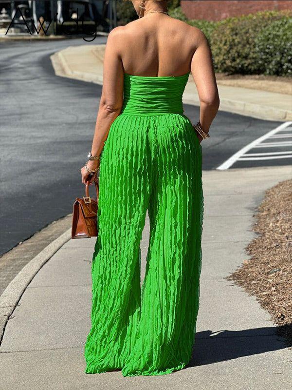 Ruched Strapless Jumpsuit