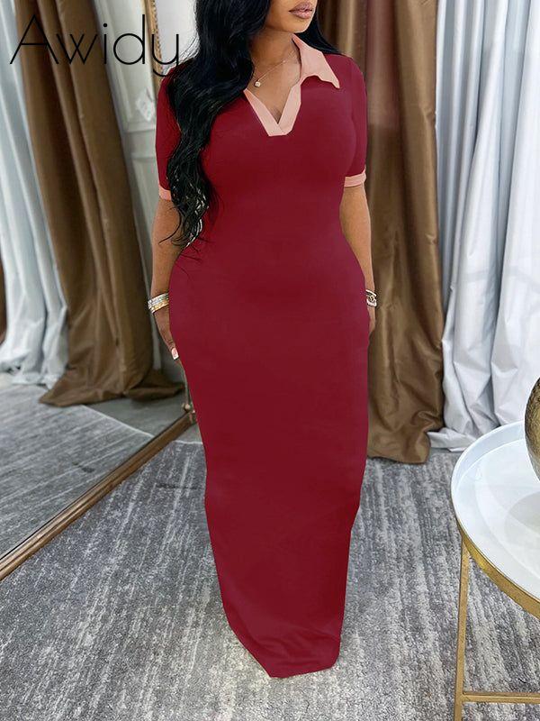 Contrast Polo Dress