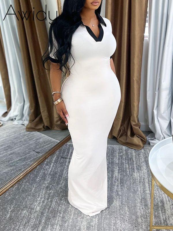 Contrast Polo Dress