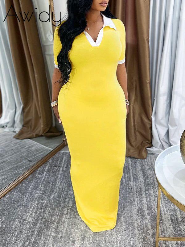 Contrast Polo Dress