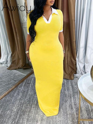 Contrast Polo Dress