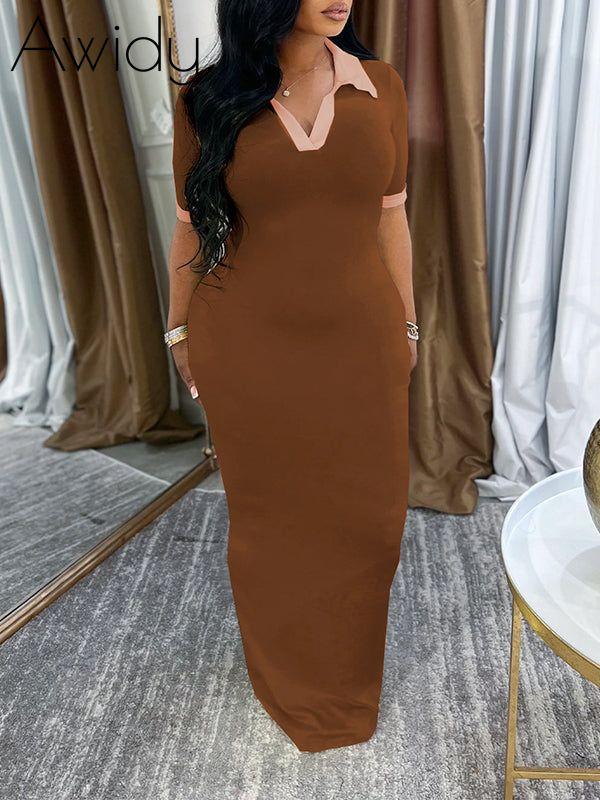 Contrast Polo Dress