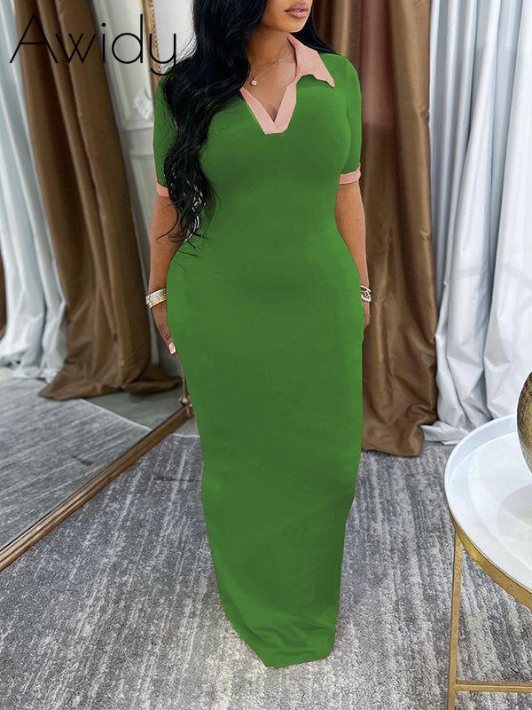 Contrast Polo Dress