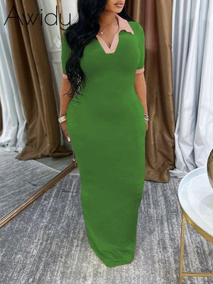 Contrast Polo Dress