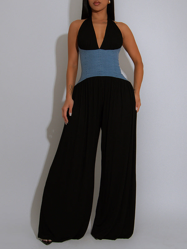 Indiebeautie Halter Combo Wide-Leg Jumpsuit
