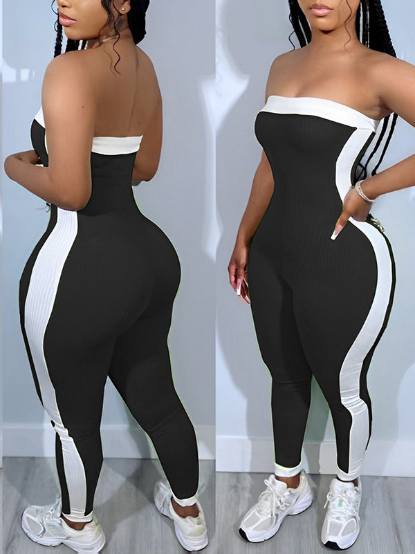 Indiebeautie Two-Tone Strapless Jumpsuit