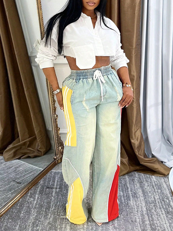 Colorblock Combo Jeans