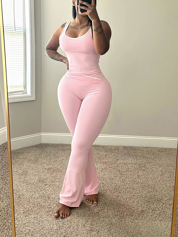 Indiebeautie Piping Tank Top & Pants Set
