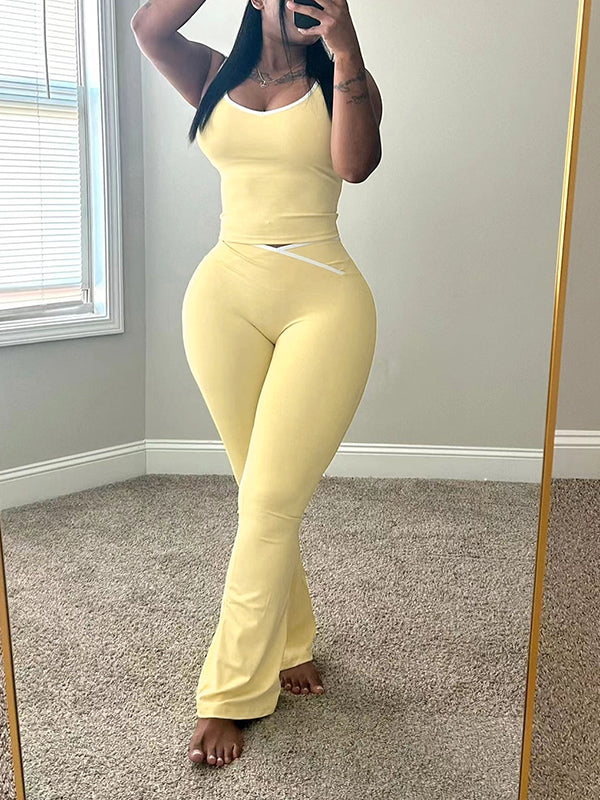 Indiebeautie Piping Tank Top & Pants Set