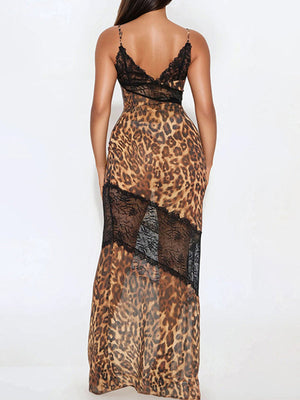 Indiebeautie – Spitzen-Kombikleid mit Leopardenmuster