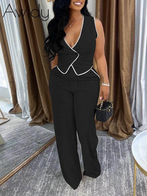 Piping Vest & Pants Set