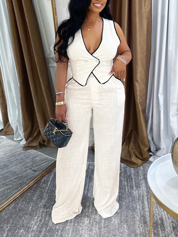 Indiebeautie Piping Vest & Pants Set