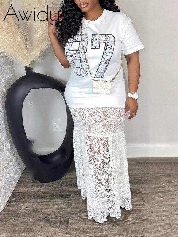 Lace Combo Printed Dress