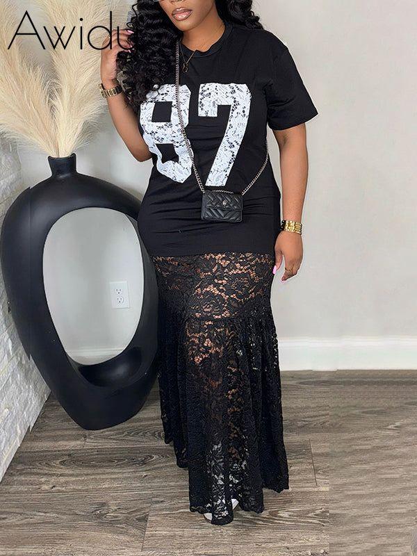 Lace Combo Printed Dress