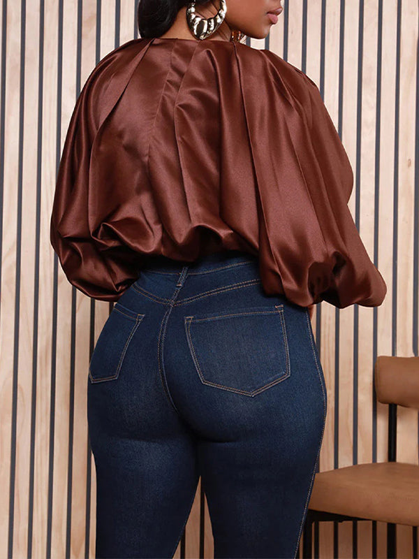 Crop Top mit Fledermausärmeln