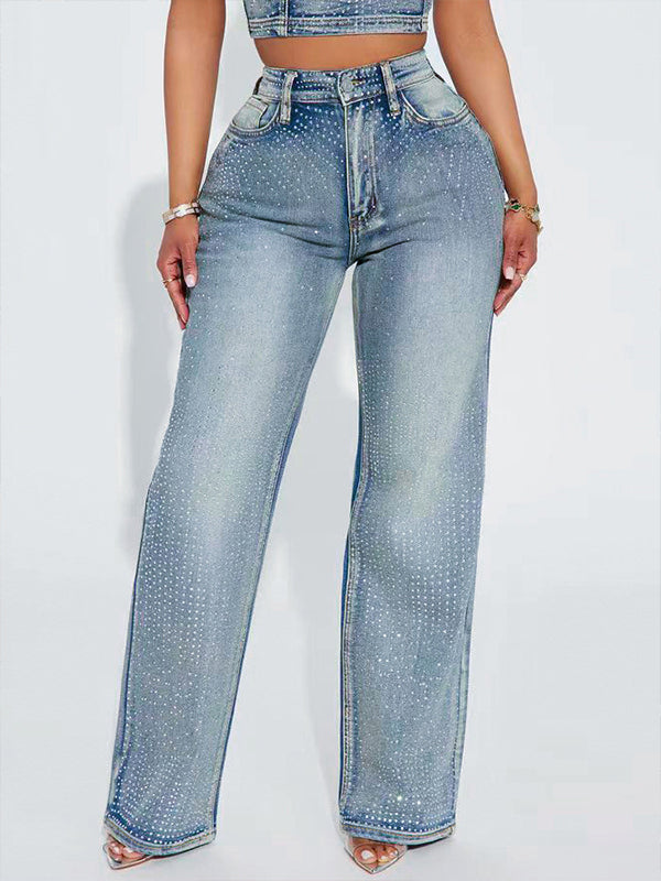 Studded Straight Jeans