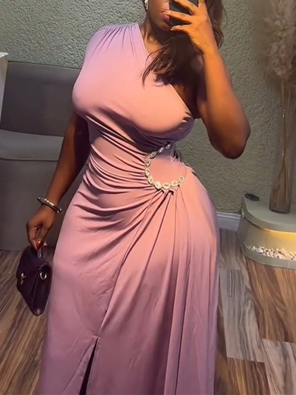 One-Shoulder-Kleid mit Schlitz