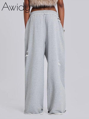 Solid Cutout Sweatpants