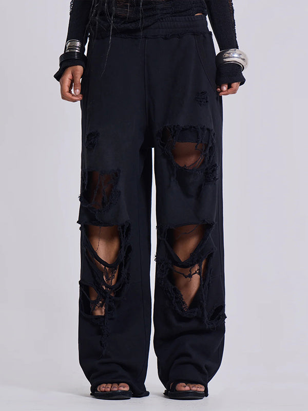 Einfarbige Jogginghose mit Cut-outs