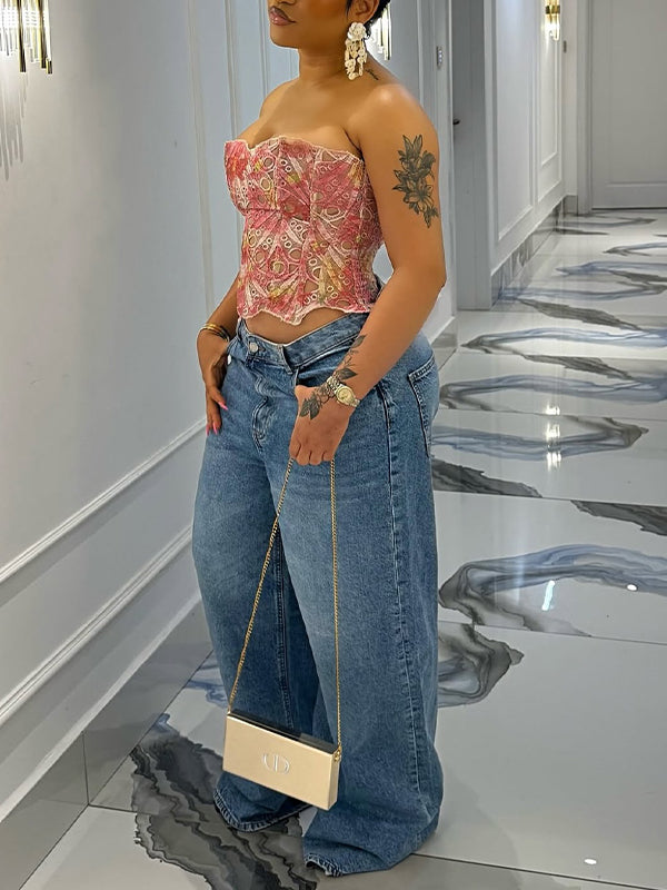Haut corset en dentelle