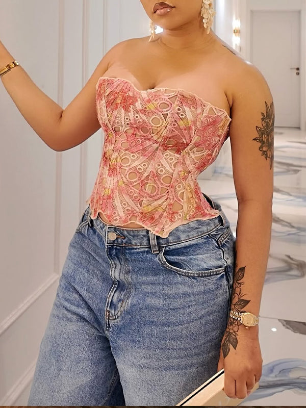 Haut corset en dentelle