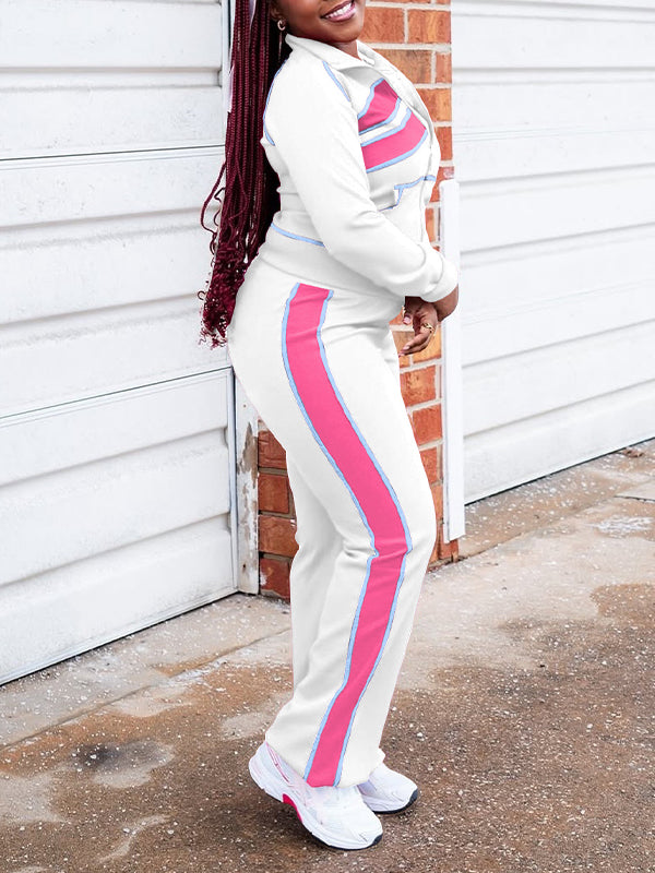Set aus Jacke und Hose im Colorblock-Design