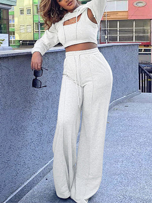 Dreiteiliges Set mit einfarbigem Hoodie