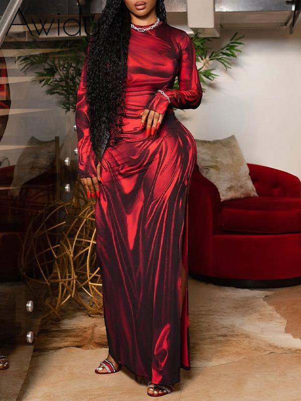 Printed Maxi Dress Red