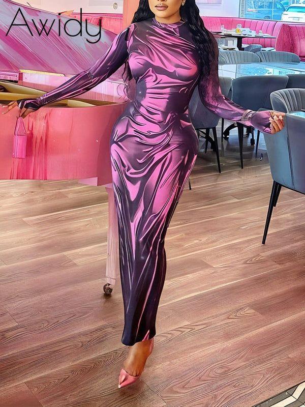 Printed Maxi Dress Purple