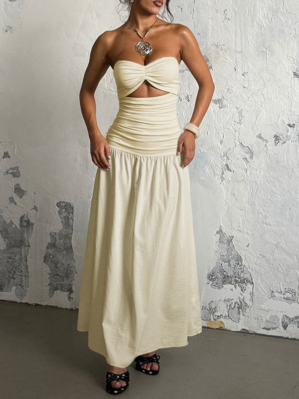 Einfarbiges Schlauchkleid mit Cut-Outs