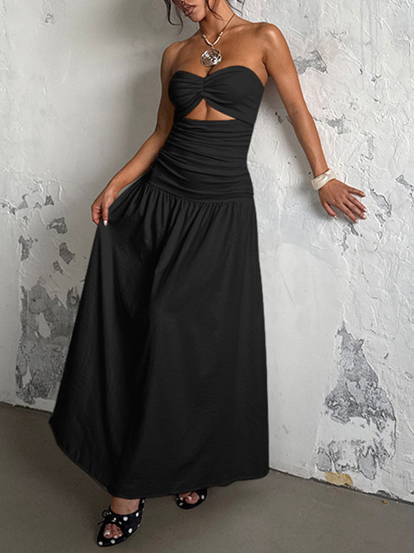 Einfarbiges Schlauchkleid mit Cut-Outs