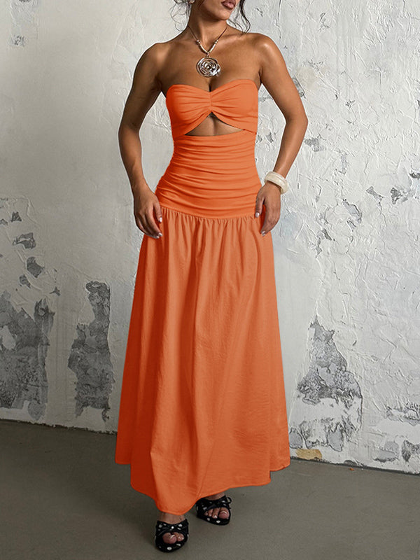 Einfarbiges Schlauchkleid mit Cut-Outs