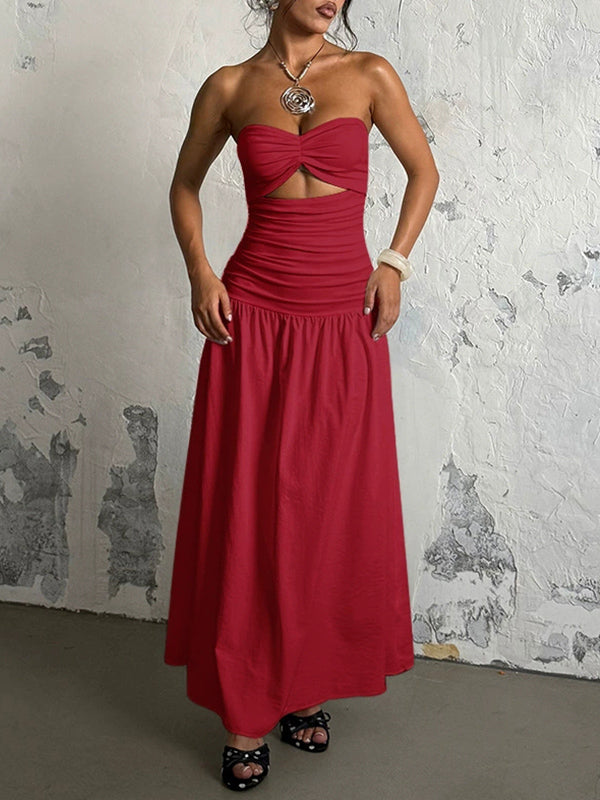 Einfarbiges Schlauchkleid mit Cut-Outs