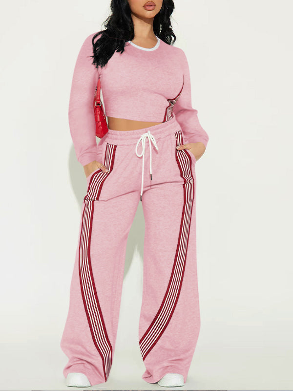 Ensemble pantalon à rayures latérales