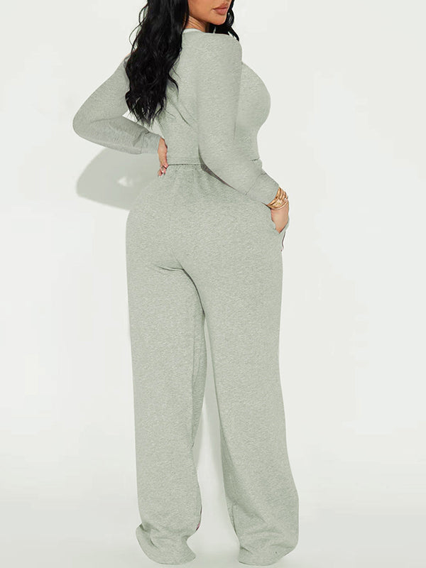 Ensemble pantalon à rayures latérales