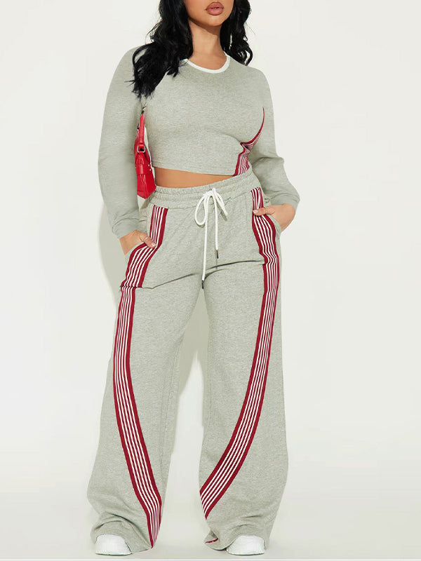 Ensemble pantalon à rayures latérales