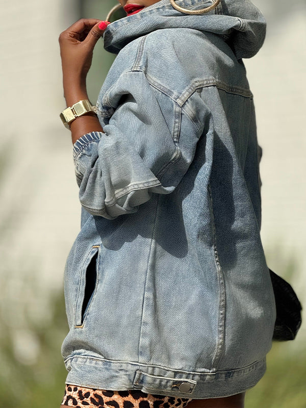 Denim-Kapuzenpullover