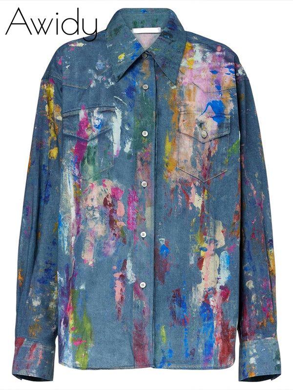 Printed Denim Shirt
