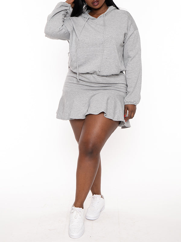 Robe sweat à capuche unie