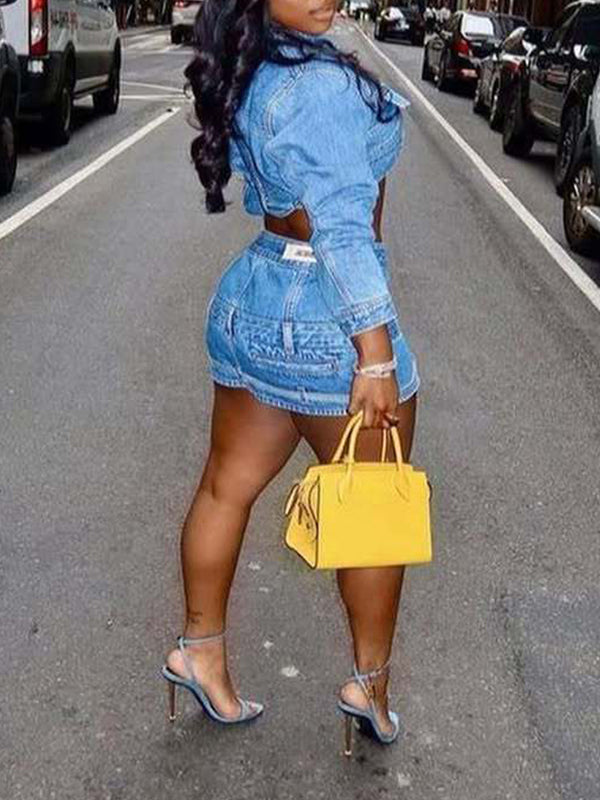 Denim Jacket & Skirt Set