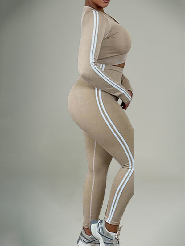 Side-Stripe Zip Top & Pants Set