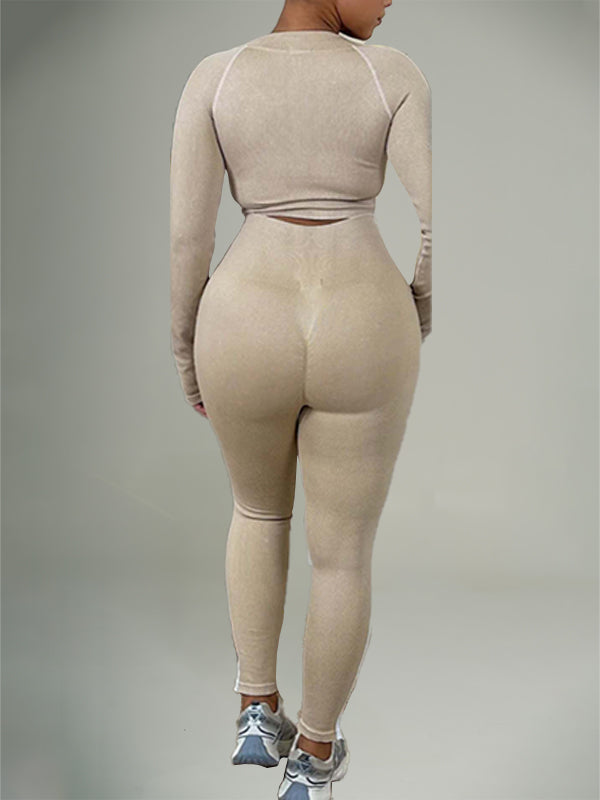 Side-Stripe Zip Top & Pants Set