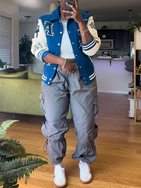 Solid Cargo Jogger Pants